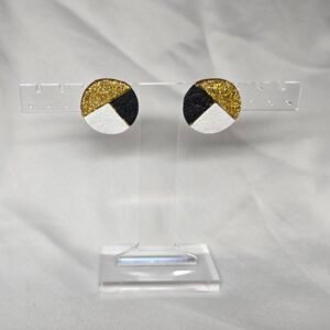 Black white and gold winecork studs