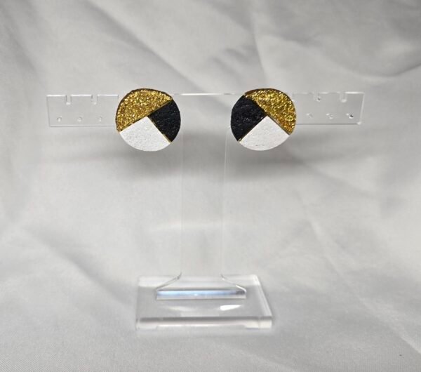 Black white and gold winecork studs