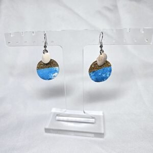 Wine cork Seashell Dangle Earrings