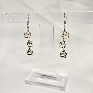 Three little paw dangle earrings