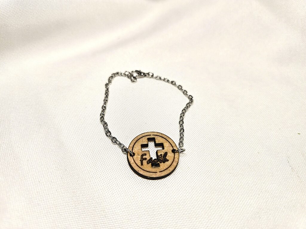Round Wooden Charm Bracelet