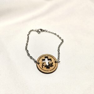 Round Wooden Charm Bracelet
