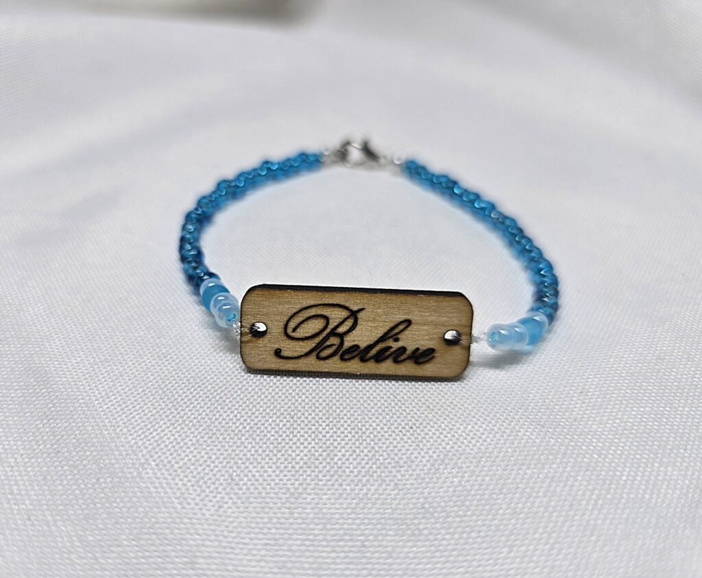 Wooden Rectangle Quote Bracelet