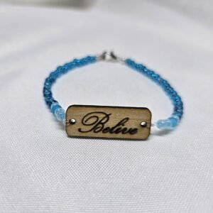 Wooden Rectangle Quote Bracelet