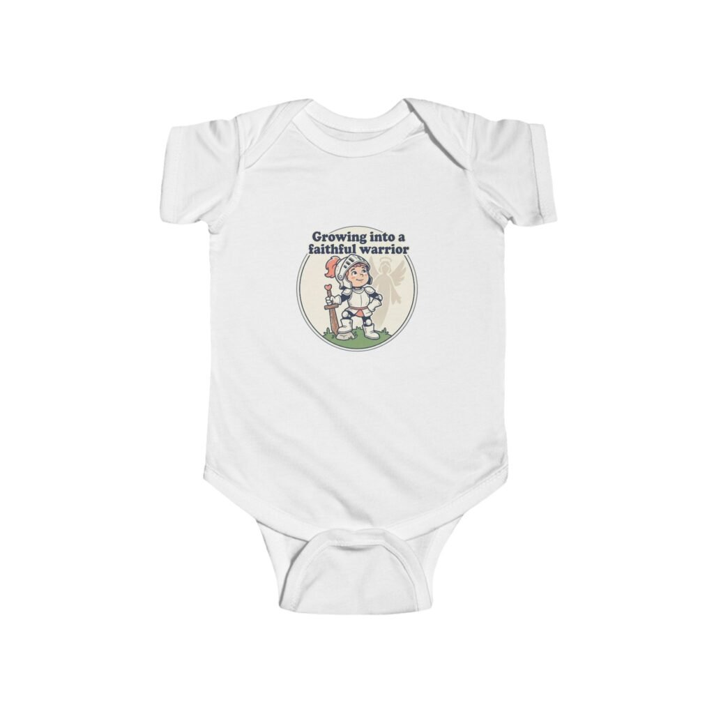 Growing into a Faithful Warrior Infant Bodysuit | Cute Baby Onesie