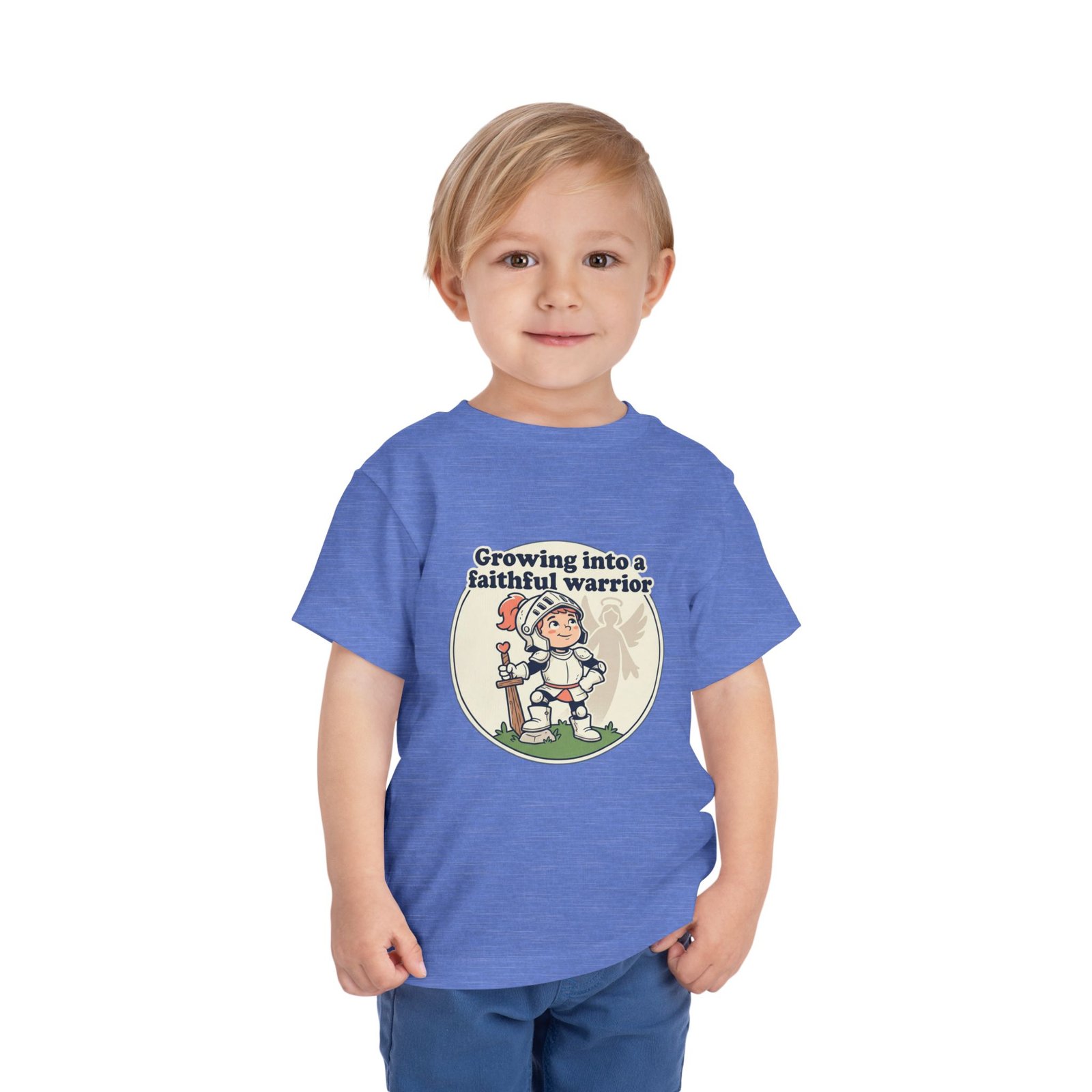 Growing into a Faithful Warrior toddler tee | Knight Illustration, Christian Theme - Image 11