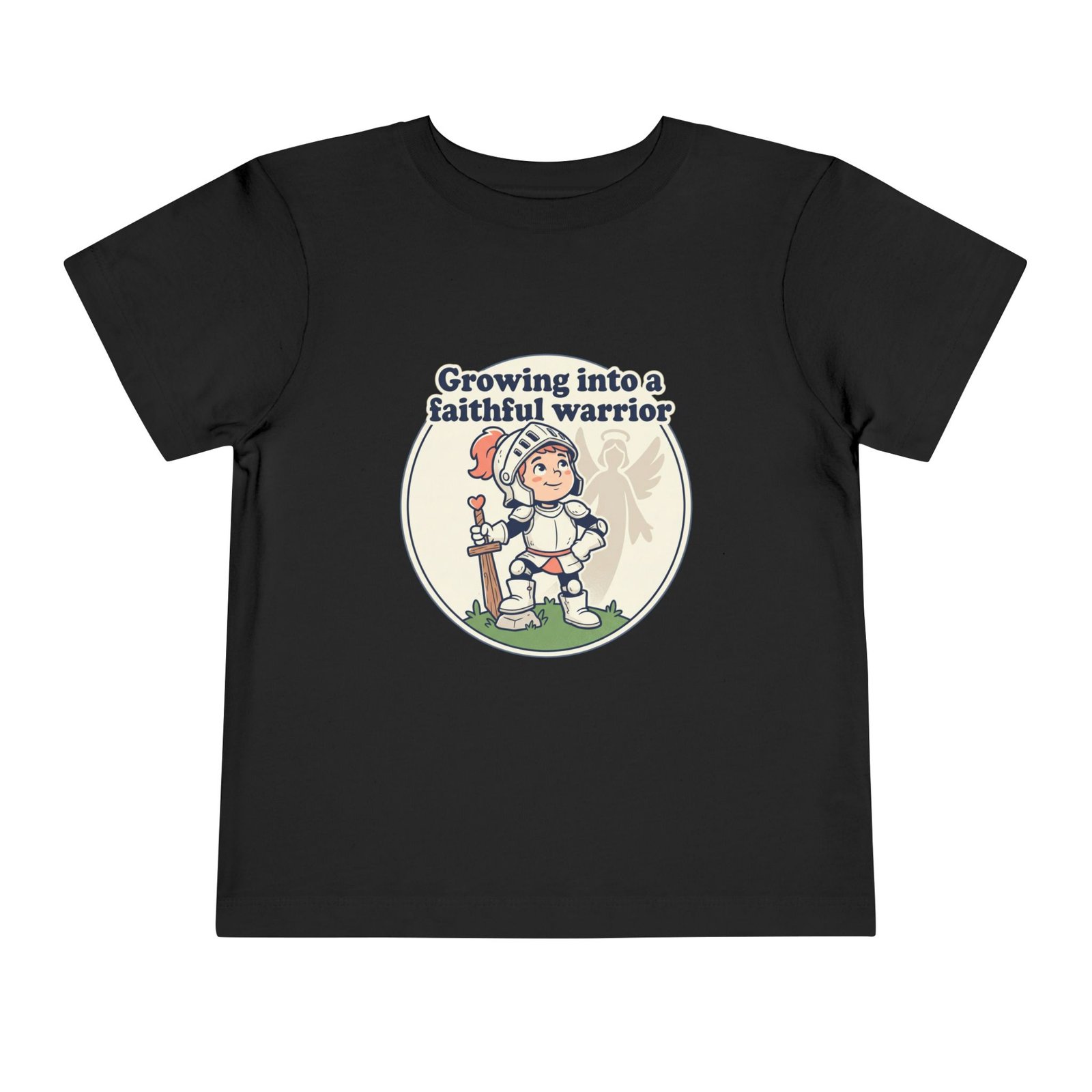 Growing into a Faithful Warrior toddler tee | Knight Illustration, Christian Theme - Image 5