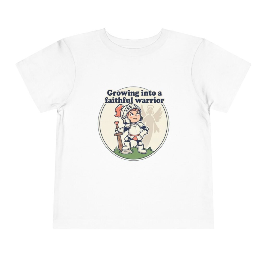 Growing into a Faithful Warrior toddler tee | Knight Illustration, Christian Theme