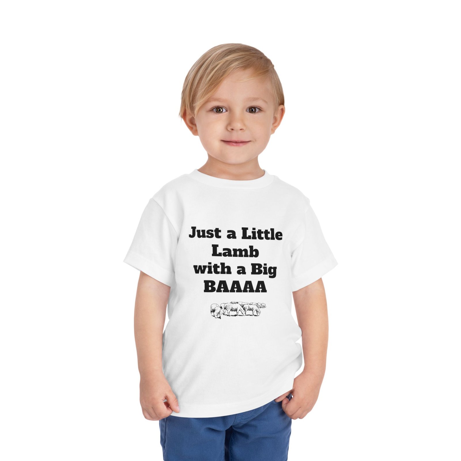 Just a Little Lamb with a Big BAAAA Toddler Tee | Cute Lamb Saying Shirt - Image 3