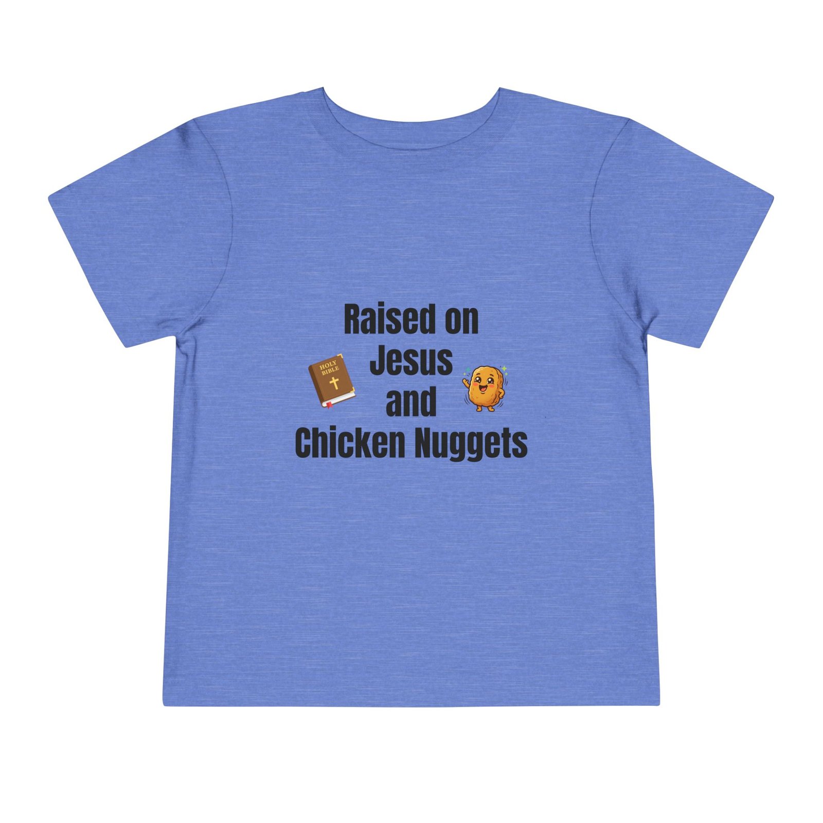 Raised on Jesus and Chicken Nuggets Toddler Tee | Religious Humorous Kids Shirt - Image 8