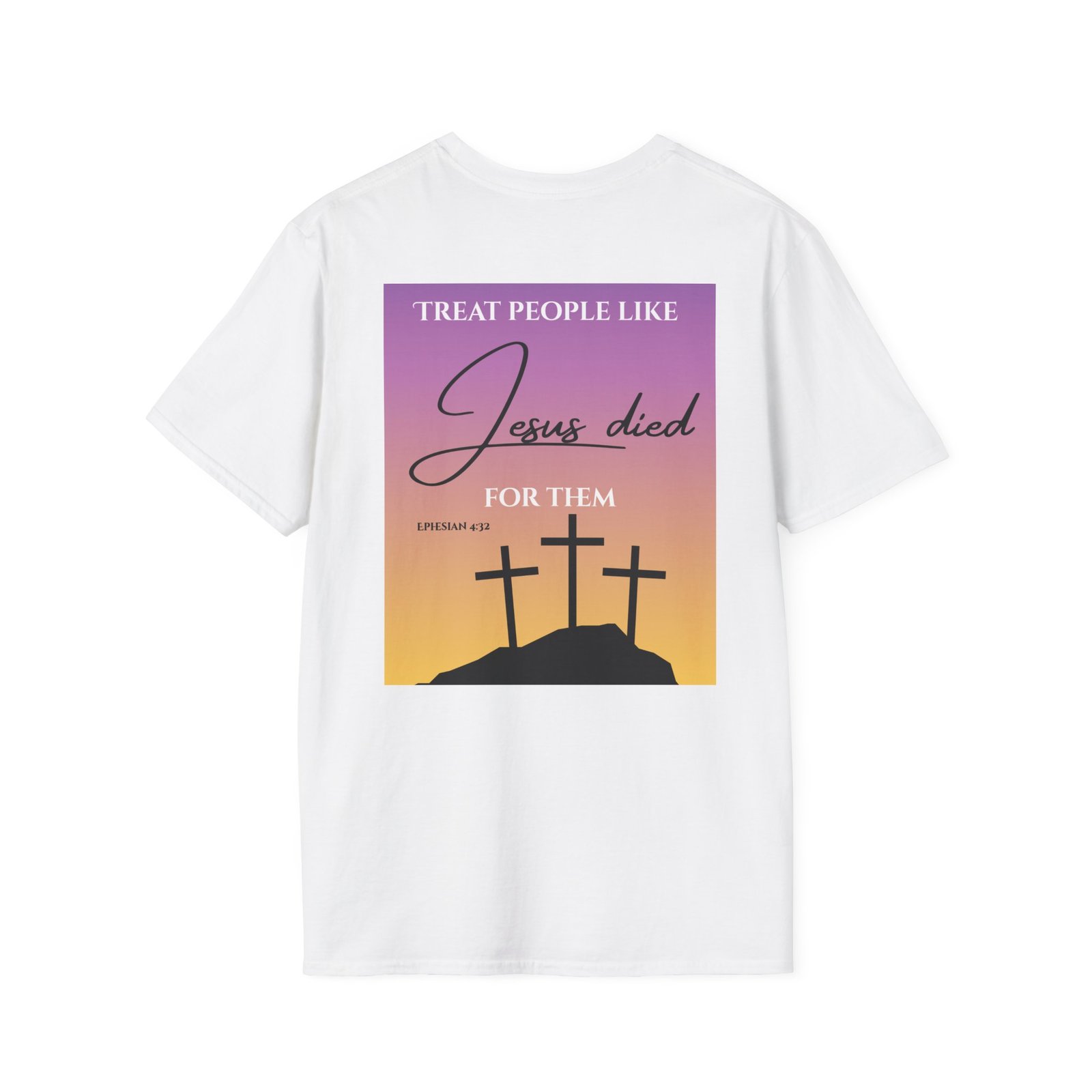 Jesus Died For Them T-Shirt | Christian Cross Sunset Design - Image 2