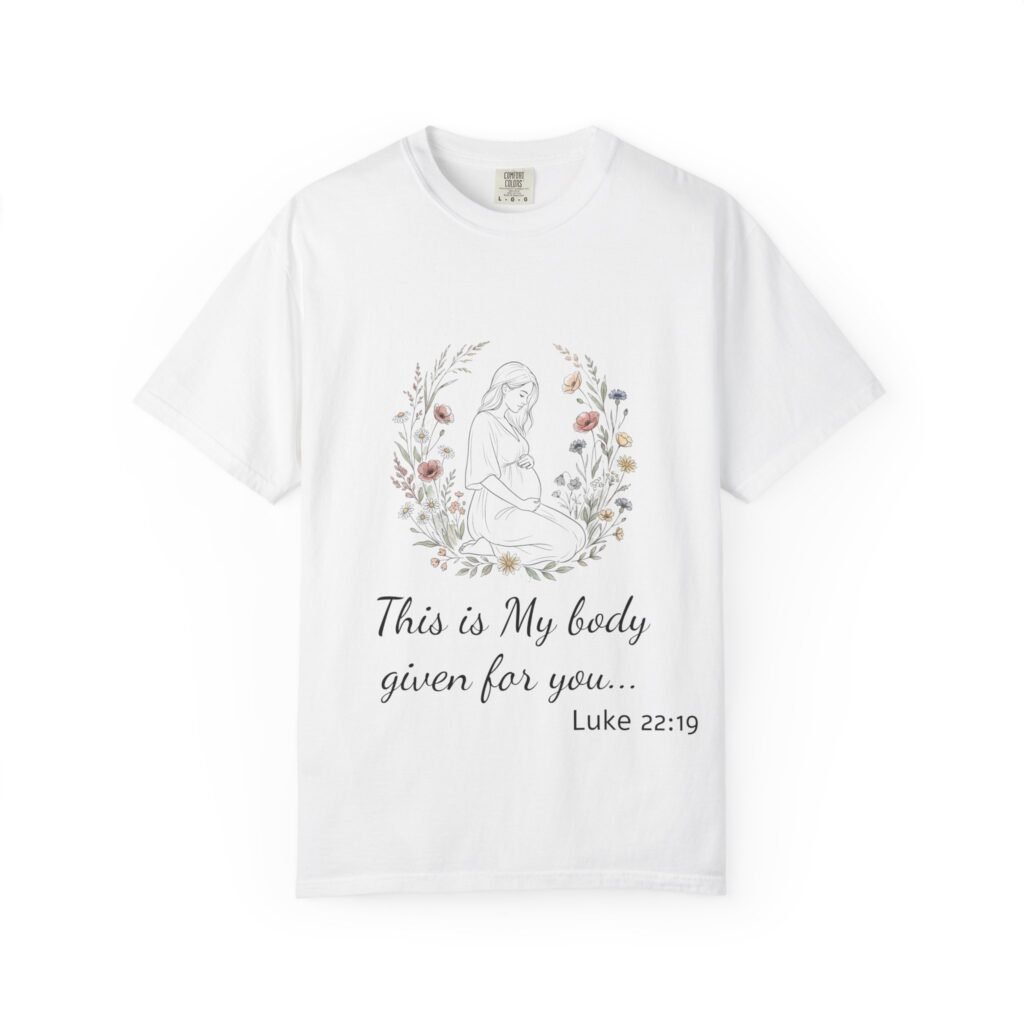 Jesus Illustration This is My Body Luke 22:19 T-Shirt | Religious Scripture Tee